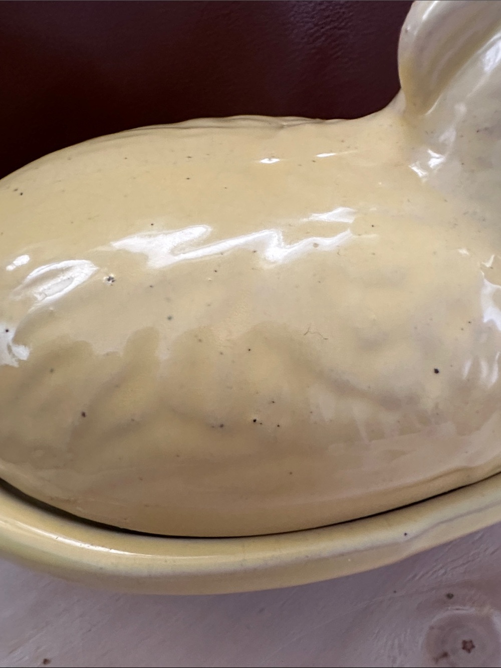 Yellow Nesting Hen Butter Dish 7” long - Picture 10 of 10